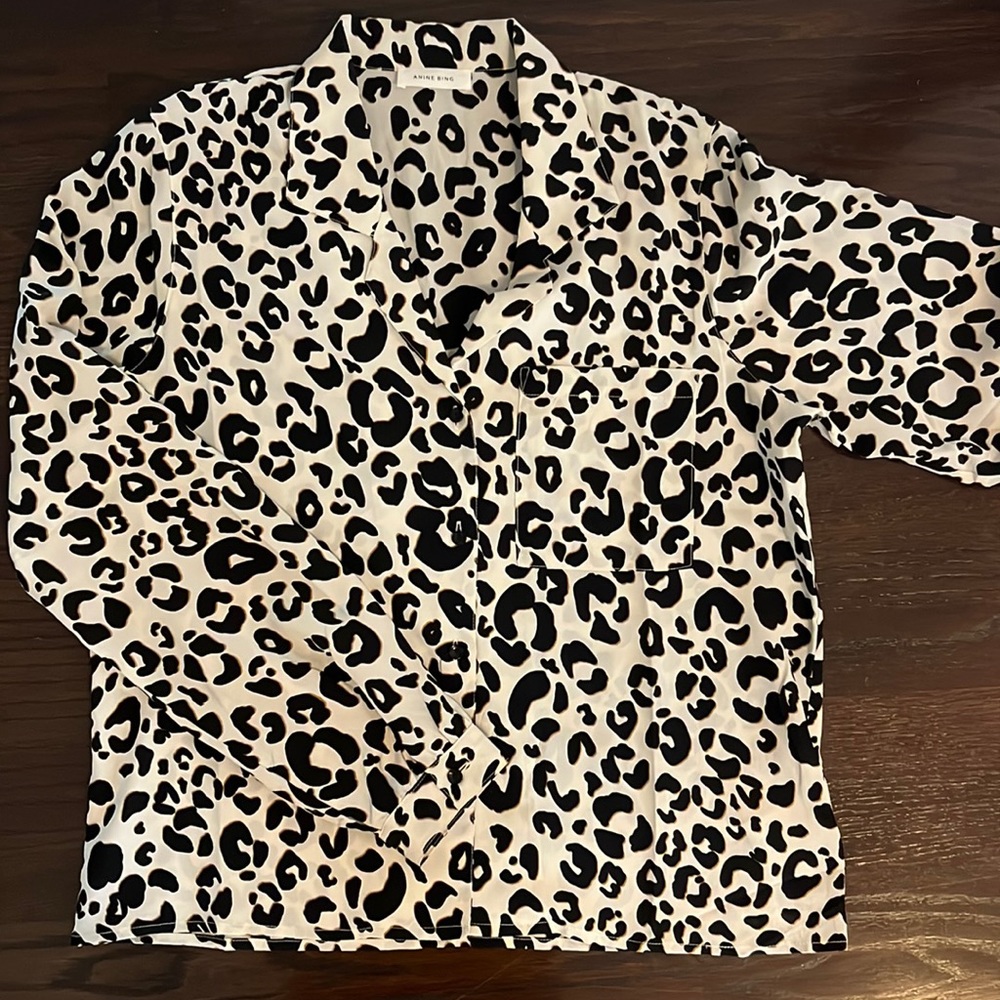 Anine Bing Dalmatian Button Up Blouse - image 1